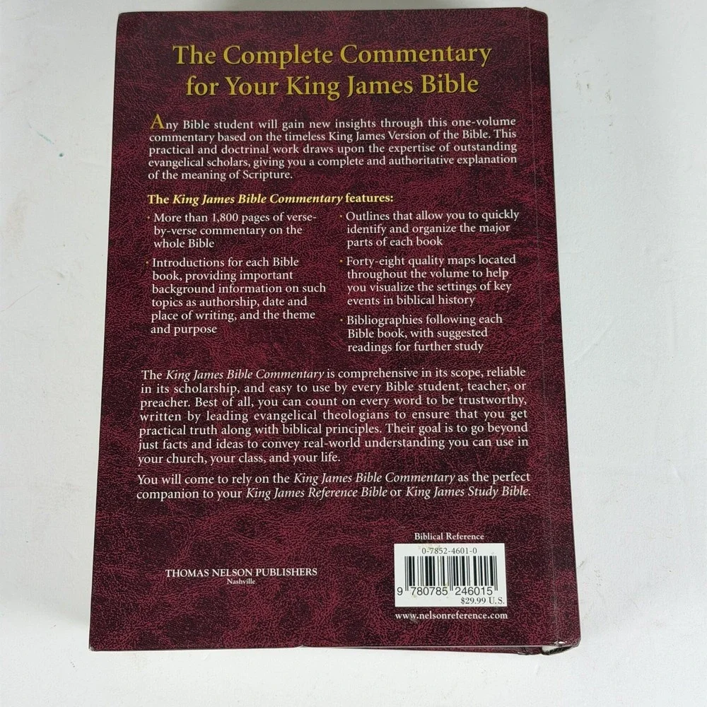 King James Bible Commentary Thomas Nelson Hardcover F-16
